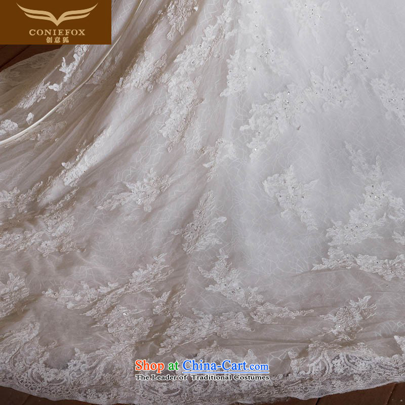 Creative New 2015 Fox lace shoulders wedding dresses and stylish 7 cuff back tail wedding Sau San tie wedding custom 99063 white tailored, creative Fox (coniefox) , , , shopping on the Internet
