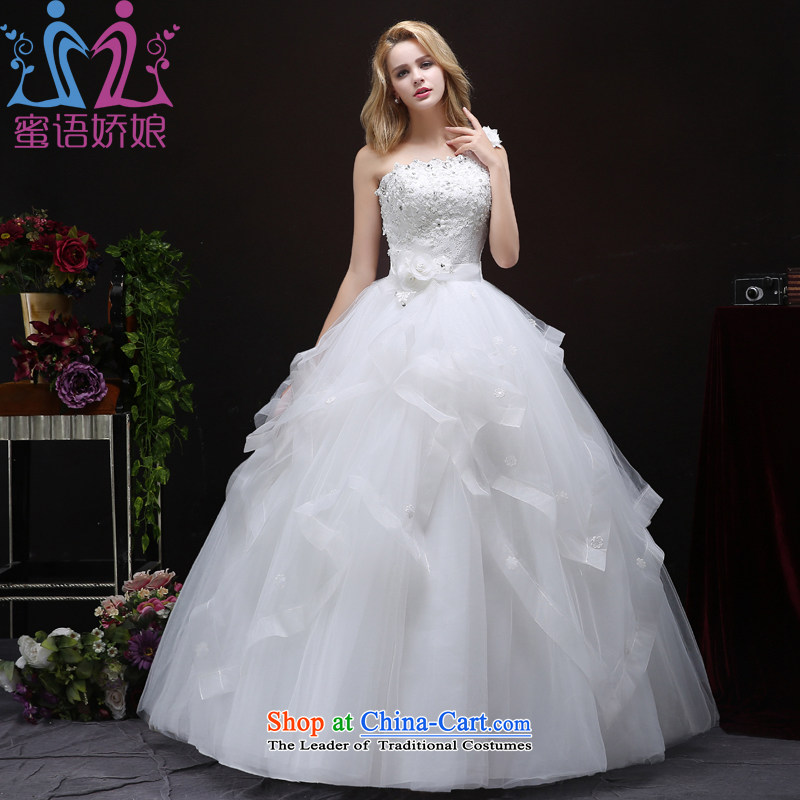 Talk to Her Wedding dress autumn 2015 new shoulder to align graphics thin Korean Sau San marriages large white wedding white?S