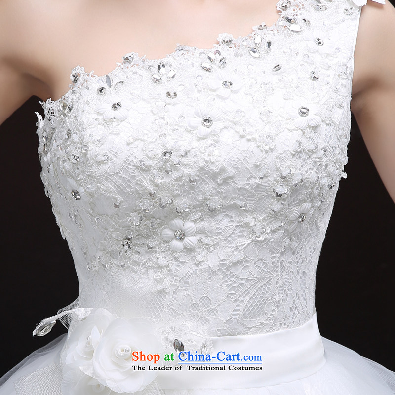 Talk to Her Wedding dress autumn 2015 new shoulder to align graphics thin Korean Sau San marriages large white wedding white S promise to Madame shopping on the Internet has been pressed.