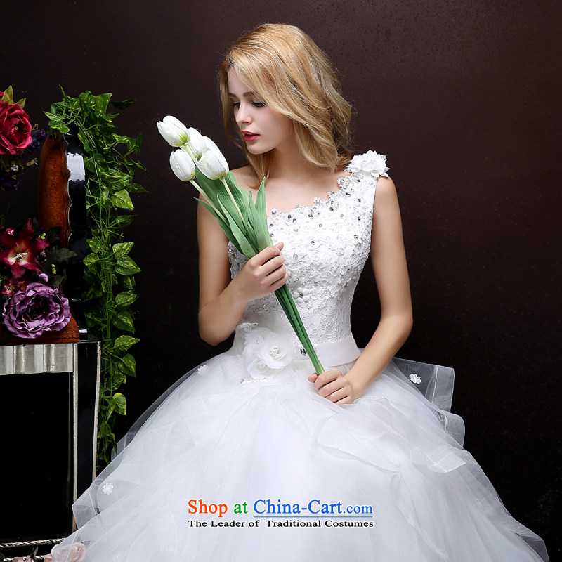 Talk to Her Wedding dress autumn 2015 new shoulder to align graphics thin Korean Sau San marriages large white wedding white S promise to Madame shopping on the Internet has been pressed.