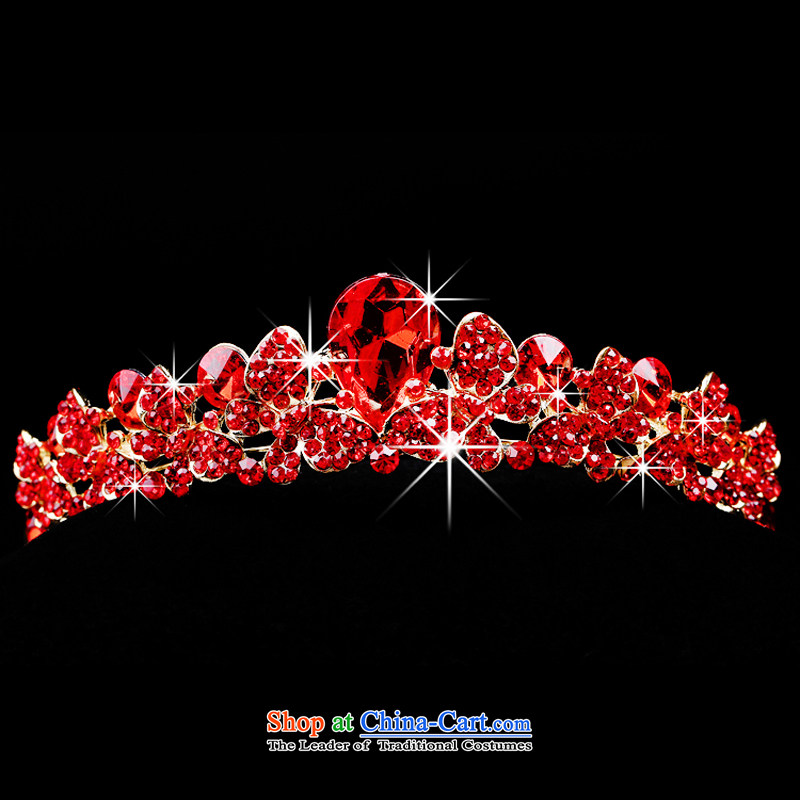 Time Syrian brides red Head Ornaments Crown necklace earrings kit three butterfly flowers Jewelry marry hair decorations wedding accessories crown, Syria has been pressed time shopping on the Internet