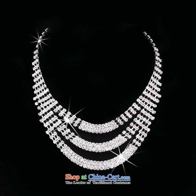 Time Syrian brides jewelry and ornaments necklace earrings three kit wedding accessories Korea wedding crystal diamond necklace earrings hair accessories necklaces, earrings time Syrian shopping on the Internet has been pressed.