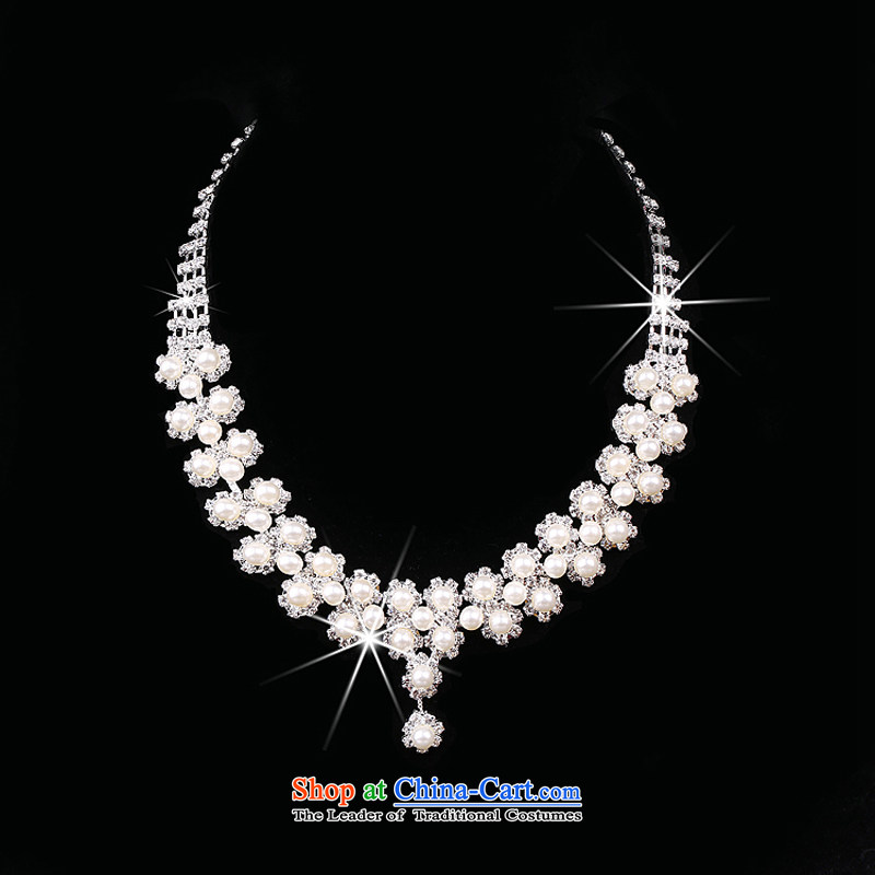 Time Syrian brides head ornaments of 2015 International Crown necklace earrings Korean pearl ornaments bride drilling water Crown Head Ornaments necklaces three piece Gift Box 3-piece set, Syria has been pressed time shopping on the Internet