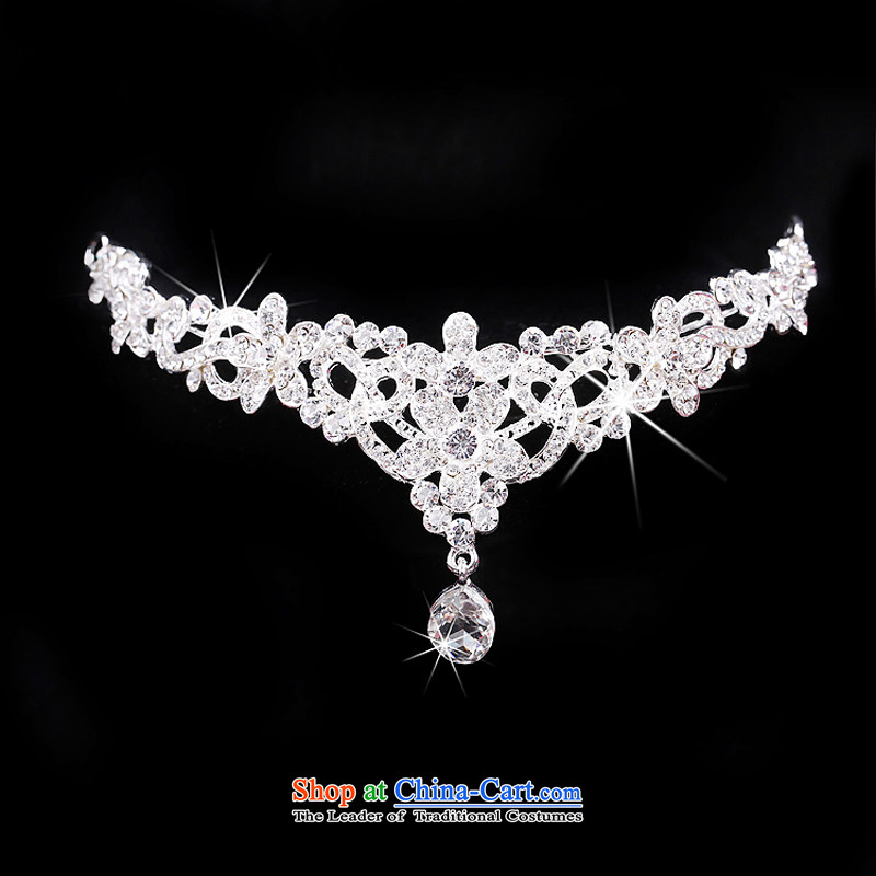 The Syrian brides head-dress hour hair accessories for international marriage yarn accessories water diamond necklace Korean style wedding jewelry products crown kit three Cassette 3-piece set, Syria has been pressed time shopping on the Internet