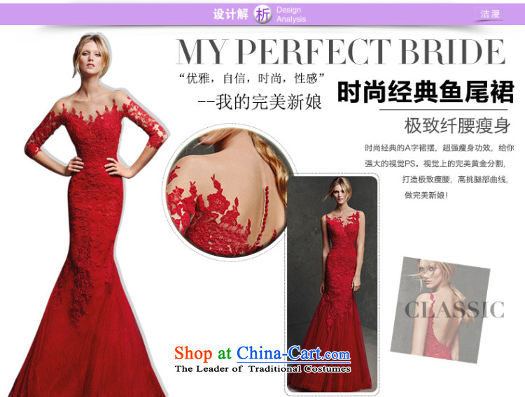 The new Word 2015 shoulder wedding services bows red lace long-sleeved back crowsfoot Sau San evening dresses long marriage wedding long-sleeved) S picture, prices, brand platters! The elections are supplied in the national character of distribution, so action, buy now enjoy more preferential! As soon as possible.
