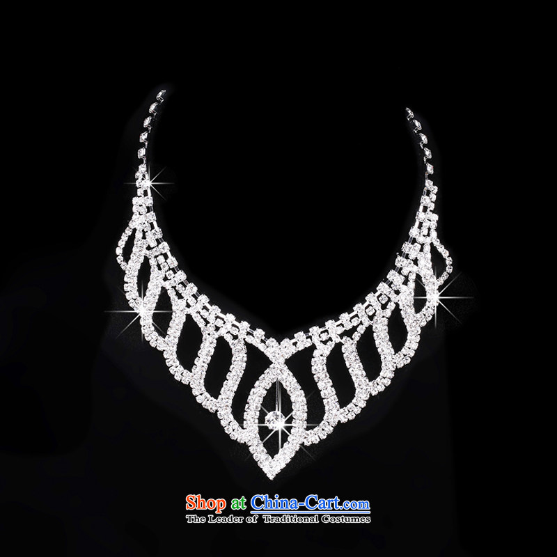 Syria Korean brides time necklace earrings crown three piece water drilling wedding dresses accessories and jewelry necklace earrings time Syrian shopping on the Internet has been pressed.