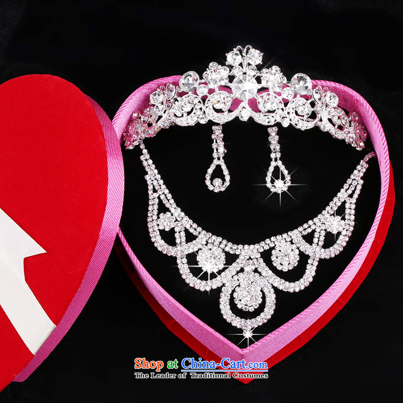 The Syrian brides head-dress Hour Pack 3-piece set marriage jewelry wedding crown necklace Korean style wedding accessories, Japan and the Republic of Korea, Syrian hour Crowne Plaza sweet shopping on the Internet has been pressed.