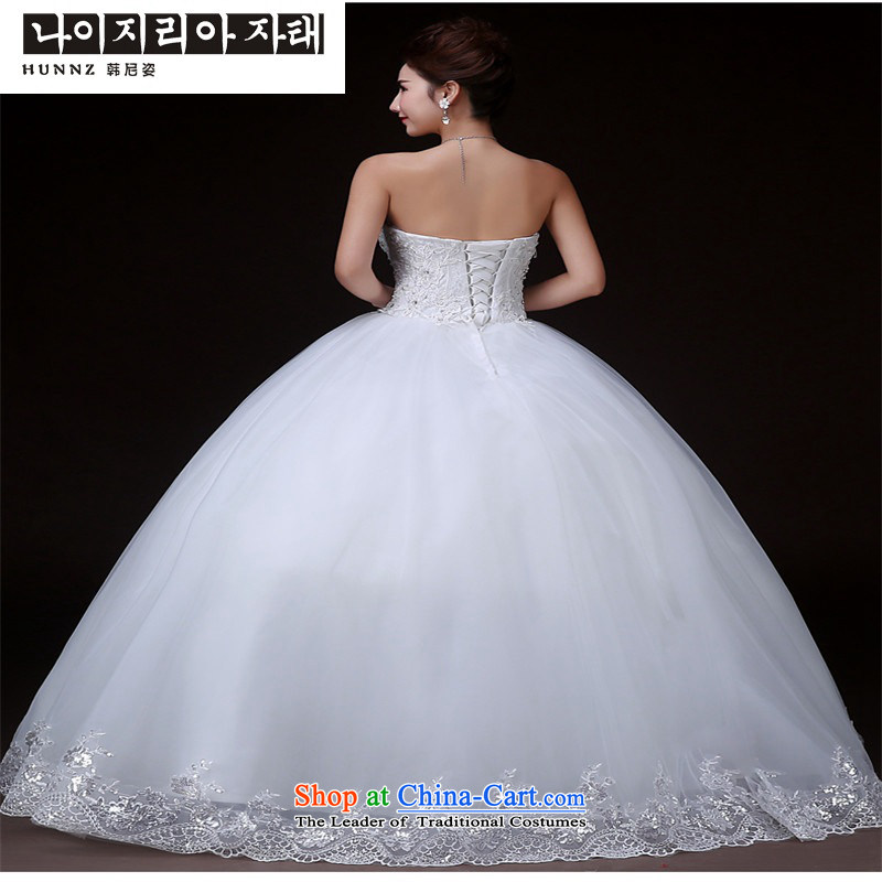 The new 2015 HUNNZ Korean style with modern and simple chest spring and summer tail bride wedding white L,HUNNZ,,, shopping on the Internet