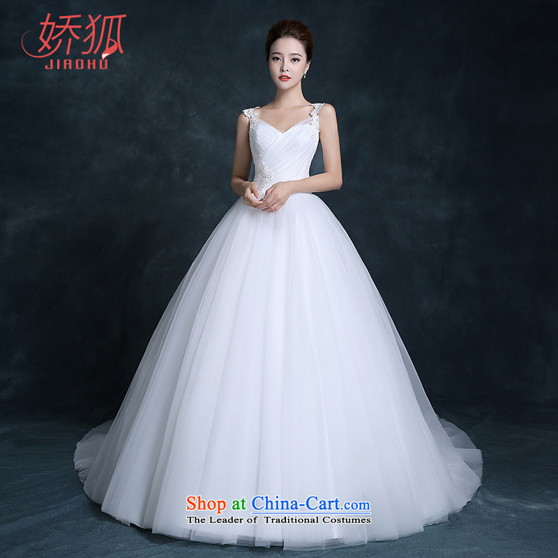 Use the new trendy fox wedding dresses Korean lace shoulders a small trailing your shoulders to simple and classy minimalist bride lace wedding white customization, Fox (jiaohu concubine) , , , shopping on the Internet