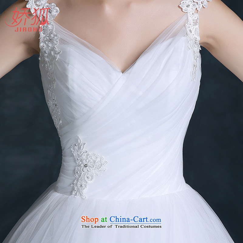 Use the new trendy fox wedding dresses Korean lace shoulders a small trailing your shoulders to simple and classy minimalist bride lace wedding white customization, Fox (jiaohu concubine) , , , shopping on the Internet