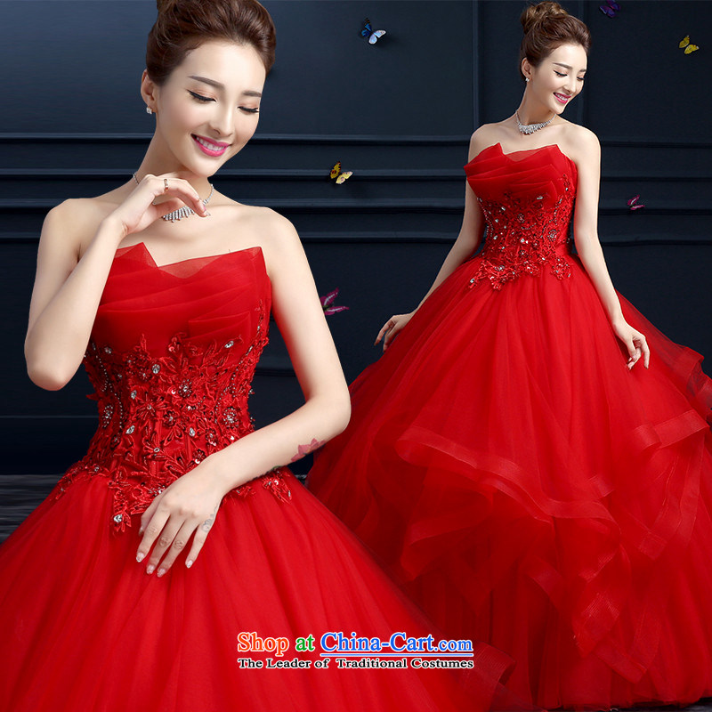 2015 Spring_Summer red hannizi wiping the chest straps stylish new large red alignment to bride wedding RED M