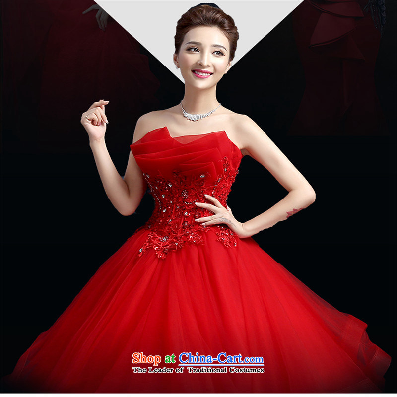 The spring and summer of 2015 Korea HUNNZ red anointed chest high fashion to align the long bride wedding red M,HUNNZ,,, shopping on the Internet