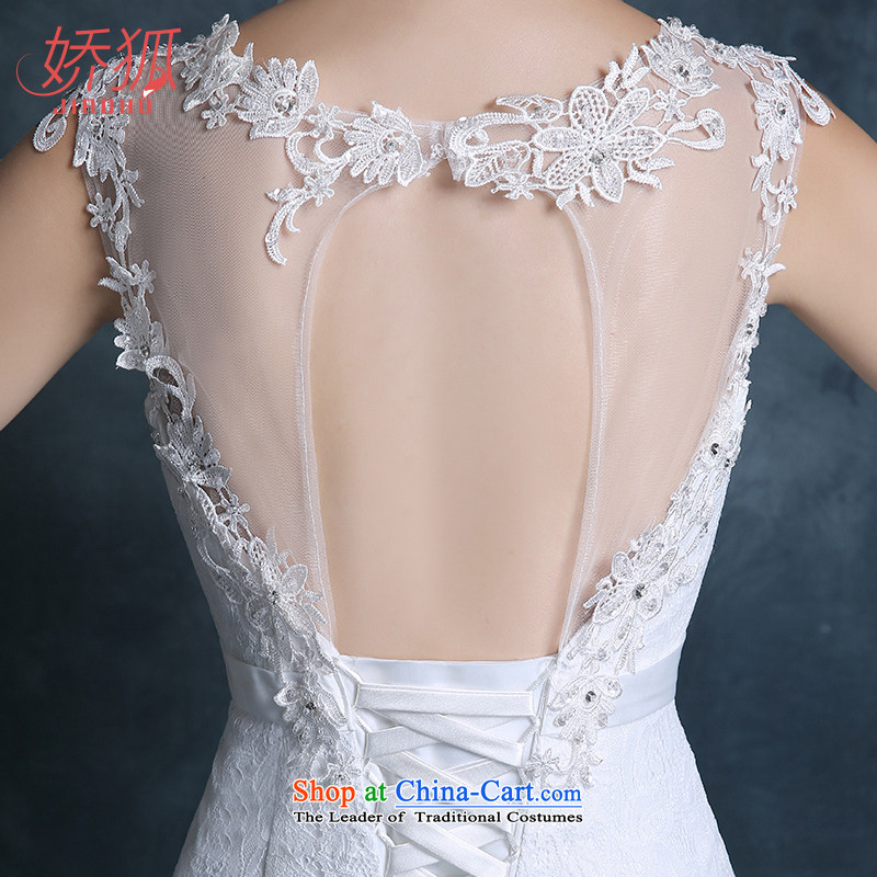 Use the new 2015 Fox wedding summer marriages Asian layout lace a shoulder, back-end crowsfoot Sau San small trailing white S to Fox (jiaohu) , , , shopping on the Internet