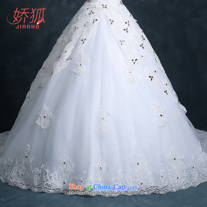 To Fox new brides fall 2015 wedding dresses long tail wiping the chest to align the large Sau San flowers large tail custom White M to Fox (jiaohu) , , , shopping on the Internet