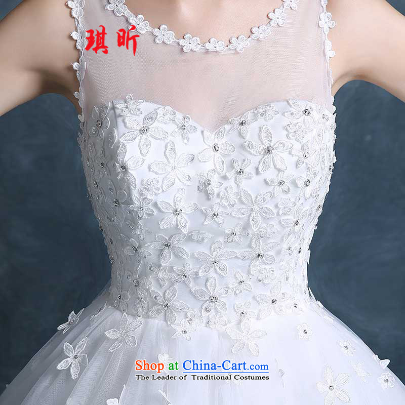 Xin Qi 2015 new autumn and winter Korean shoulders round-neck collar transparent lace white petals manually align to bind with wedding custom White XL, Qi Xin , , , shopping on the Internet