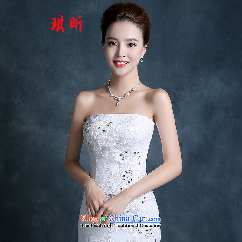 Xin Qi tail crowsfoot wedding dresses autumn 2015 new Korean anointed chest large red lace bride code thin white women Sau San graphics , L, Qi Xin , , , shopping on the Internet