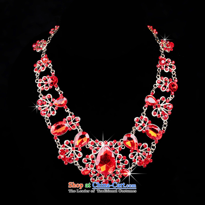 Time Syrian brides red jewelry kits Crystal Necklace Kit Chinese red jewelry and ornaments marriage wedding dresses accessories necklaces, earrings time Syrian shopping on the Internet has been pressed.