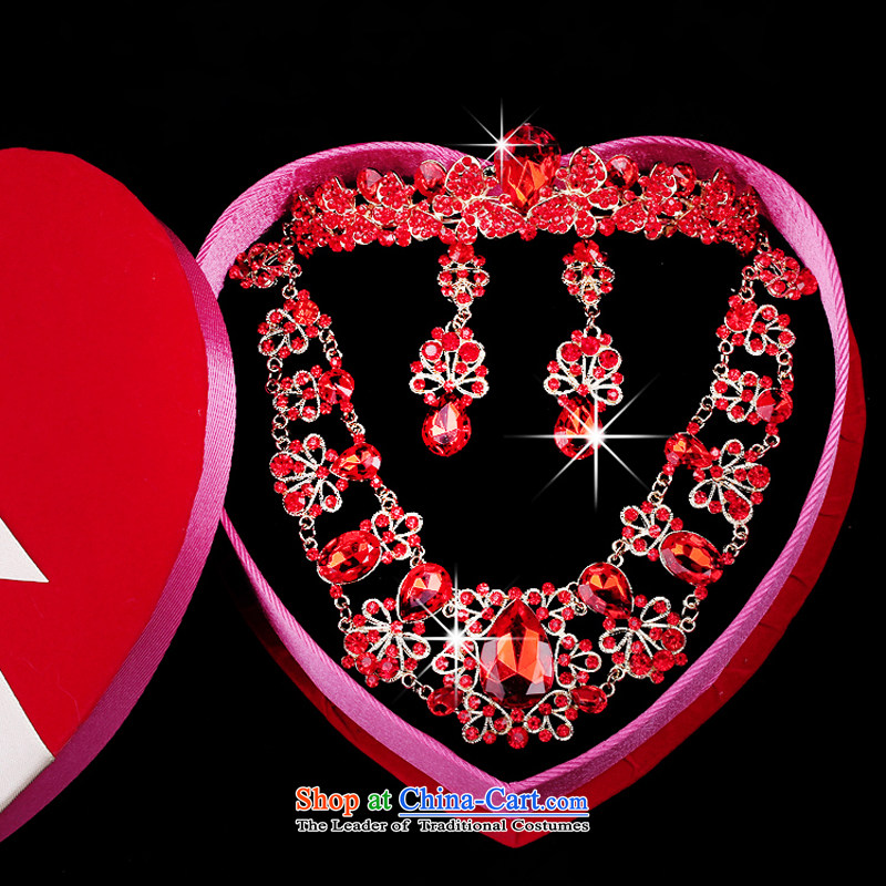 Time Syrian brides red jewelry kits Crystal Necklace Kit Chinese red jewelry and ornaments marriage wedding dresses accessories necklaces, earrings time Syrian shopping on the Internet has been pressed.