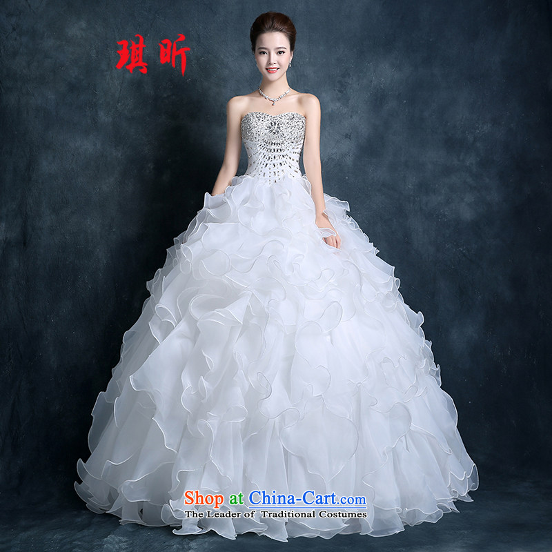 Wipe the chest wedding dresses in the autumn 2015 new stylish large Korean video thin lace align marriages to accept WhiteXXL