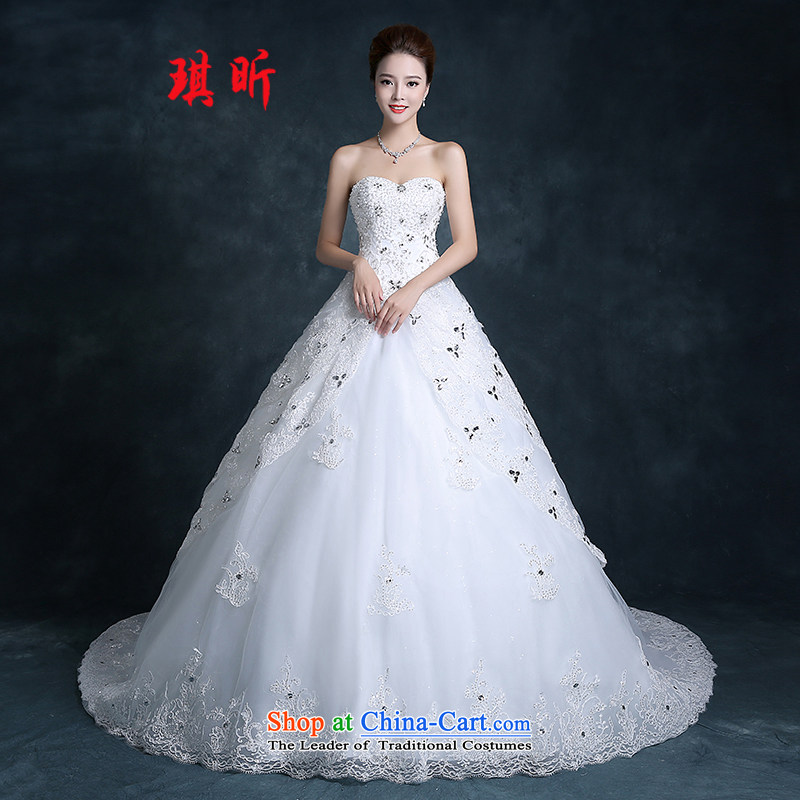 Xin Qi 2015 Autumn new bride wedding dresses long tail wiping the chest to align the large Sau San flowers large tail custom WhiteXL