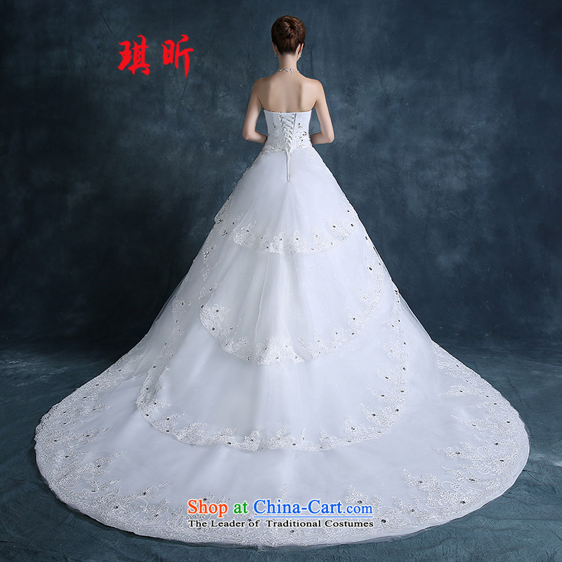 Xin Qi 2015 Autumn new bride wedding dresses long tail wiping the chest to align the large Sau San flowers large tail custom White XL, Qi Xin , , , shopping on the Internet