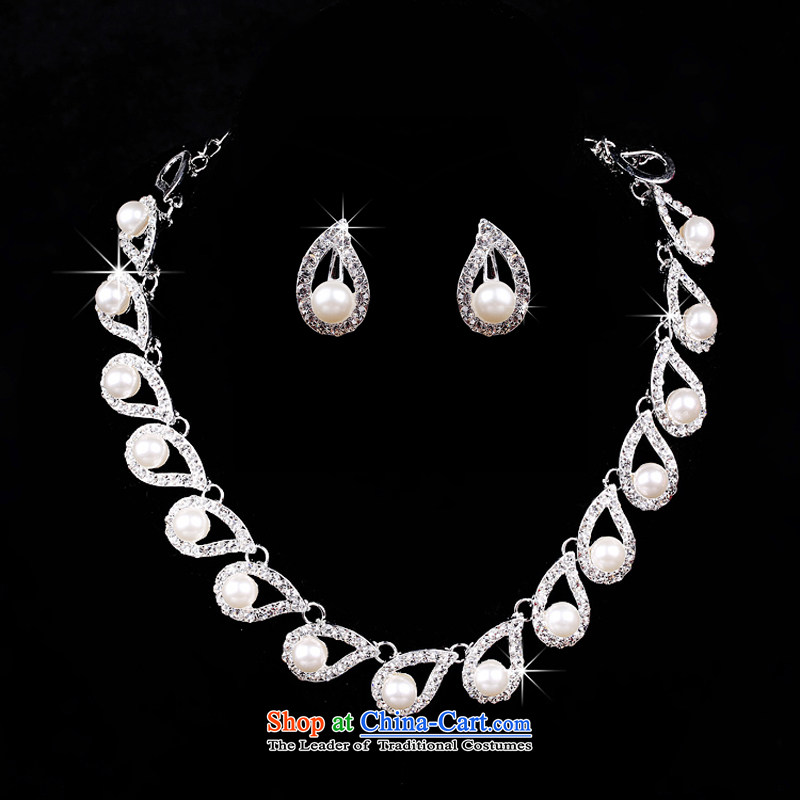 The Syrian brides head-dress time 3-piece set Korean style necklace earrings marriage hair accessories kit wedding jewelry accessories accessories Gift Box 3-piece set, Syria has been pressed time shopping on the Internet