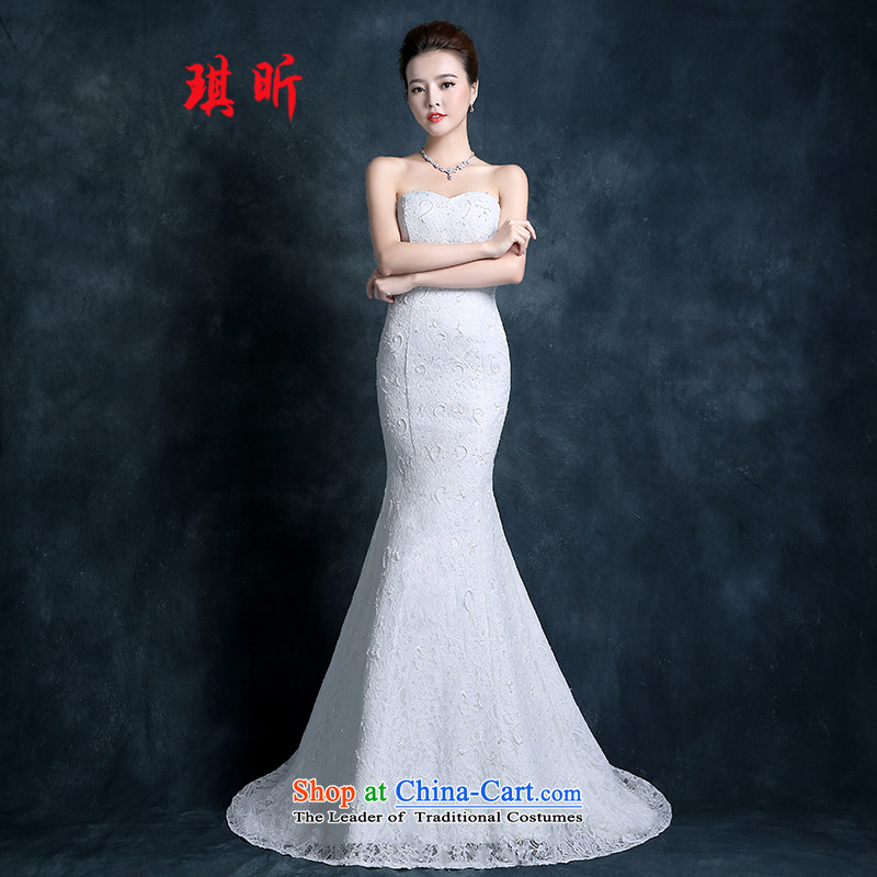 Xin Qi tail crowsfoot wedding dresses autumn 2015 new Korean anointed chest lace white bride code thin white women Sau San graphics , L, Qi Xin , , , shopping on the Internet