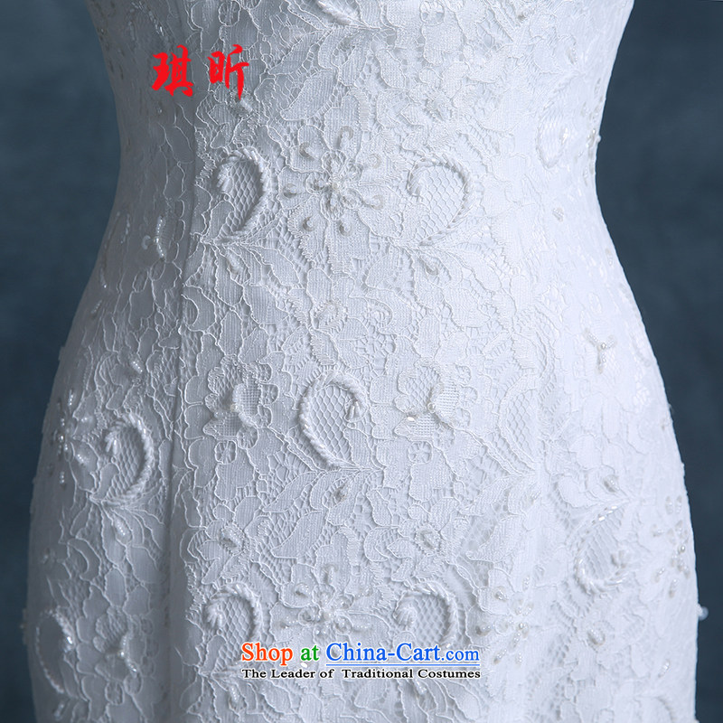 Xin Qi tail crowsfoot wedding dresses autumn 2015 new Korean anointed chest lace white bride code thin white women Sau San graphics , L, Qi Xin , , , shopping on the Internet