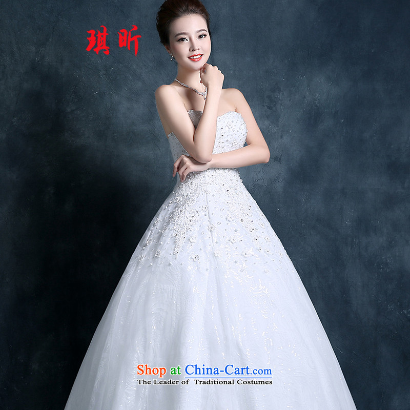 Xin Qi wedding dresses 2015 new Korean fashion align fall with large diamond chest straps Sau San video thin white XL, Qi Xin , , , shopping on the Internet