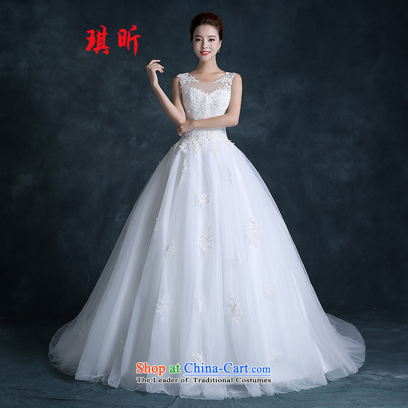 Xin Qi new stylish wedding dress Korean lace shoulders small trailing shoulders to align the minimalist bride lace white wedding XXL, Qi Xin , , , shopping on the Internet