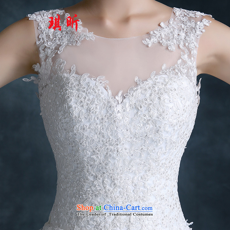 Xin Qi new stylish wedding dress Korean lace shoulders small trailing shoulders to align the minimalist bride lace white wedding XXL, Qi Xin , , , shopping on the Internet