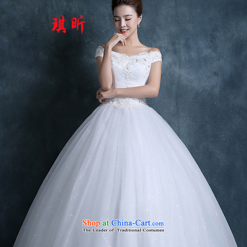The litany of autumn 2015 Qi new stylish Korean wedding dresses simple word   marriage to align the shoulder bride wedding white XXL, Qi Xin , , , shopping on the Internet