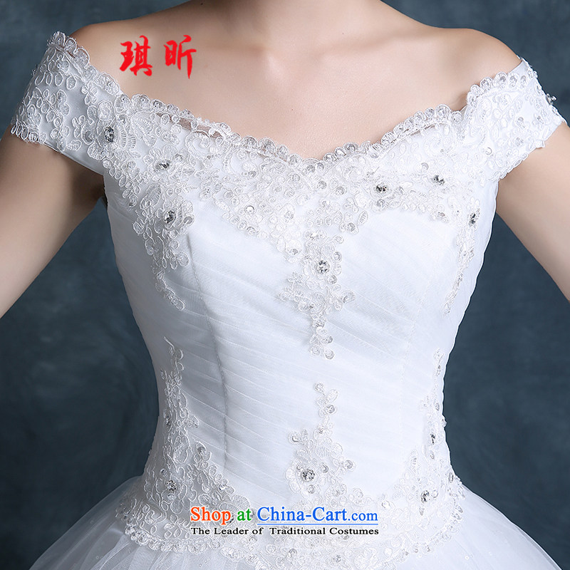 The litany of autumn 2015 Qi new stylish Korean wedding dresses simple word   marriage to align the shoulder bride wedding white XXL, Qi Xin , , , shopping on the Internet