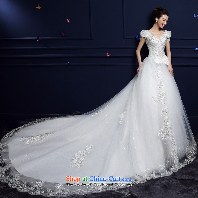 The spring and summer of 2015 New hannizi wedding gown, Korean Word shoulder straps to align the stylish tail bride wedding white streak of Korea and postures (XXL, hannizi) , , , shopping on the Internet