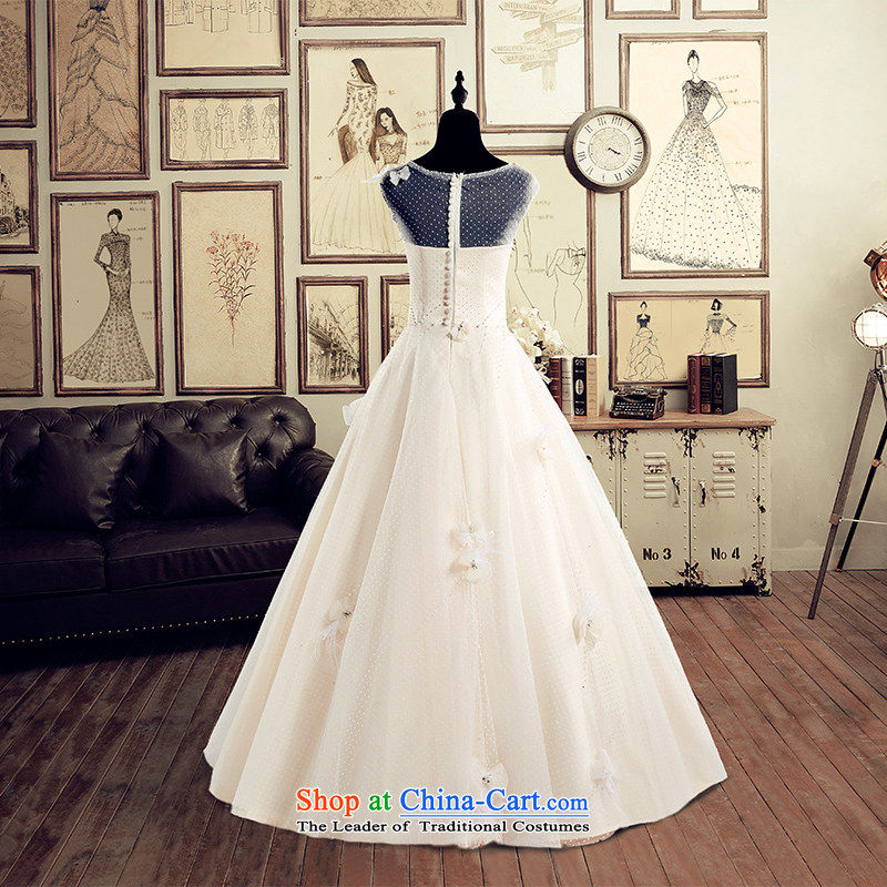 A Bride wedding dresses 2015 Summer New Word to align the shoulder Wedding 2627 champagne XL, a bride shopping on the Internet has been pressed.