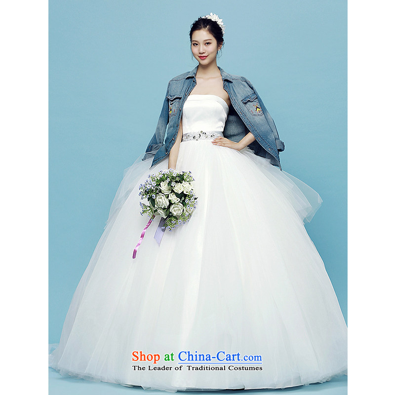 M card, Bridal Suite 2015 summer to align the minimalist wedding dress bon bon anointed chest Korean marriages wedding dresses ivory S M card mystery card (MEKAMIKA) , , , shopping on the Internet