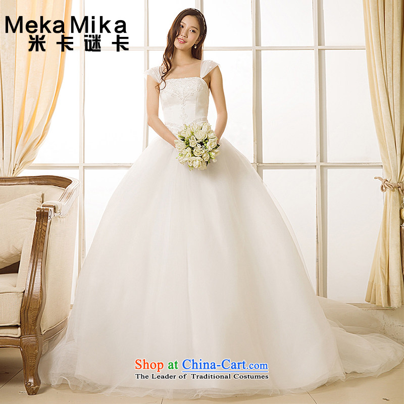 M card of the Summer 2015 card new wedding dresses met long tail and chest straps bride wedding dresses ivory S