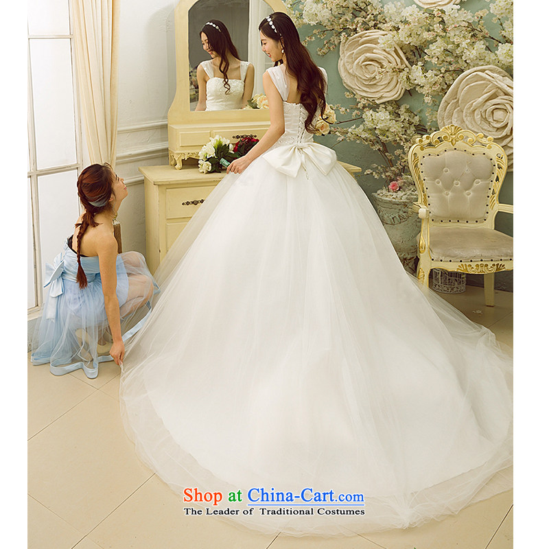 M card of the Summer 2015 card new wedding dresses met long tail and chest straps bride wedding dresses ivory S M card mystery card (MEKAMIKA) , , , shopping on the Internet
