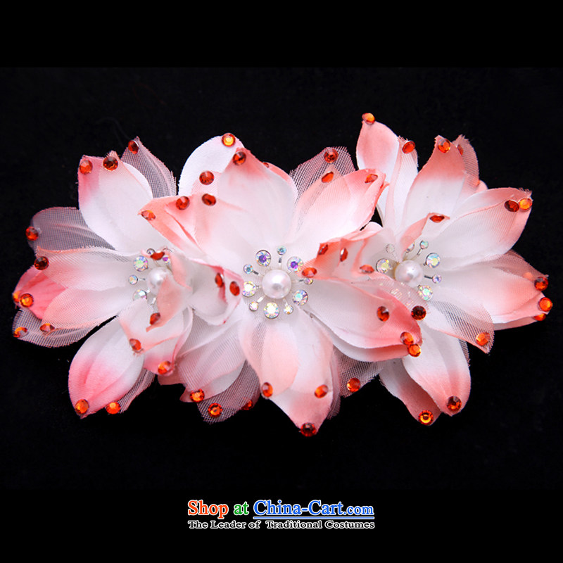Time Syrian Magnolia diamond hairpiece flowers Korean brides flower headdress water drilling marriage hair decorations for the wedding ornaments watermelon red, Syria has been pressed time shopping on the Internet