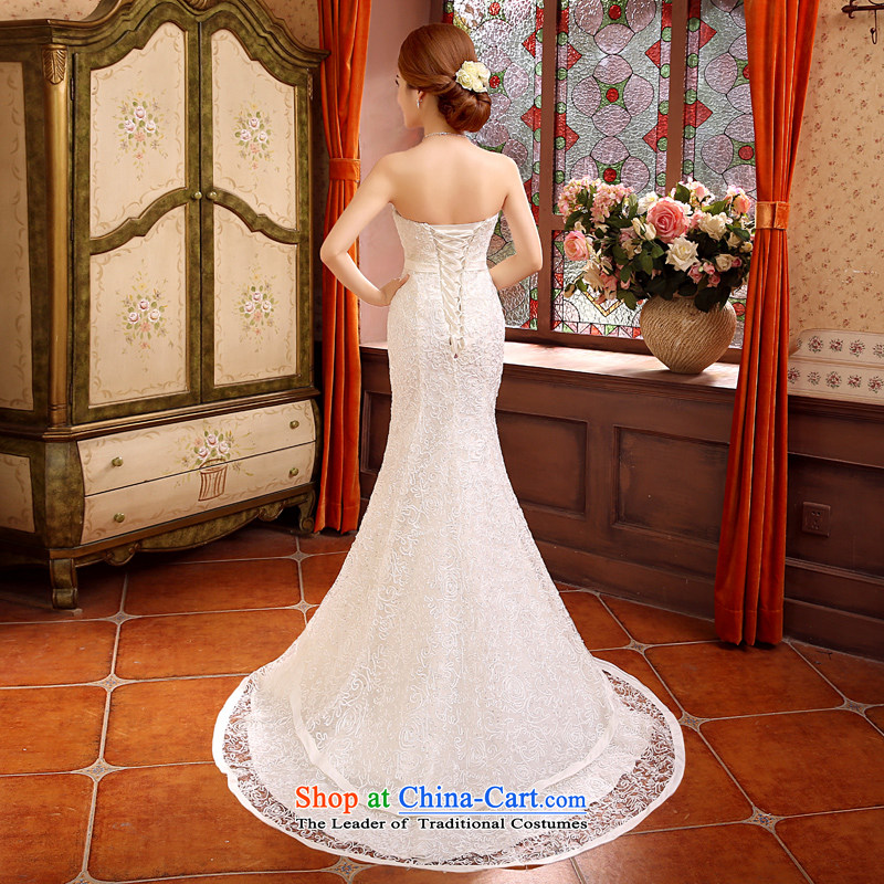 Time of autumn and winter 2015 Syria at the wedding dress crowsfoot small trailing wedding dresses new bride sexy anointed chest marriage Sau San wedding female video thin white L, Syria has been pressed time shopping on the Internet