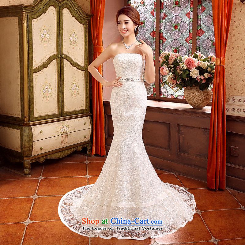 Time of autumn and winter 2015 Syria at the wedding dress crowsfoot small trailing wedding dresses new bride sexy anointed chest marriage Sau San wedding female video thin white L, Syria has been pressed time shopping on the Internet