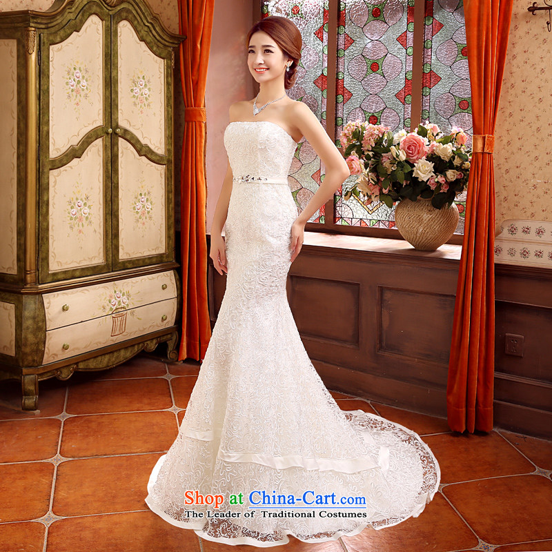 Time of autumn and winter 2015 Syria at the wedding dress a field shoulder crowsfoot small trailing wedding dresses new bride sexy marriage Sau San wedding female video thin white XL, Syria has been pressed time shopping on the Internet