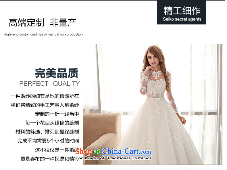 Starring impression high-end wedding dresses to align the new 2015 wedding long-sleeved transparent skirt out princess lace yarn sweet bon bon skirt long-sleeved wedding high-end custom M pictures, prices, brand platters! The elections are supplied in the national character of distribution, so action, buy now enjoy more preferential! As soon as possible.