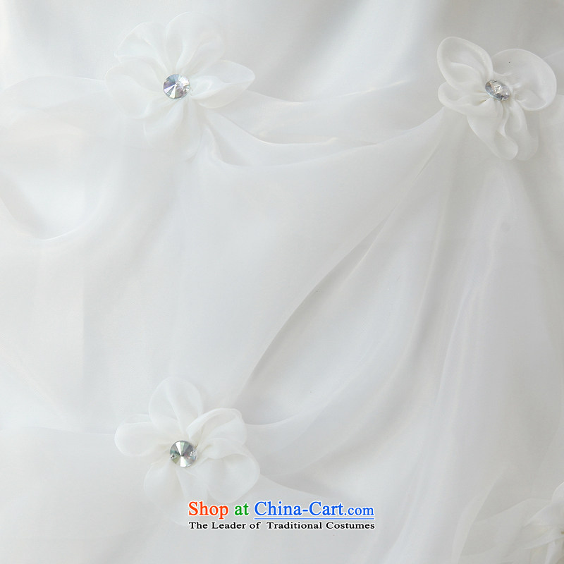 Rain-sang yi bride wedding dress 2015 new Korean sweet princess pink tissue chest diamond elegant flowers graphics large thin wedding HS885 White M rain-sang Yi shopping on the Internet has been pressed.