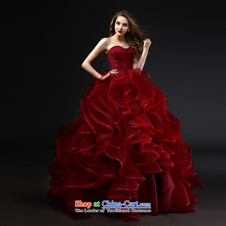 Mr model wedding upscale tailored Wang weiwei 2015 new wine red anointed chest bon bon skirt the yarn lace niba petticoats wedding wine red tailored picture, prices, brand platters! The elections are supplied in the national character of distribution, so action, buy now enjoy more preferential! As soon as possible.