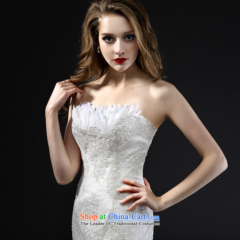 Mr model wedding upscale tailor the new 2015 summer feathers and chest straps foutune crowsfoot small trailing creases niba petticoats elegant lace tailored 35-day delivery, Model , , , shopping on the Internet