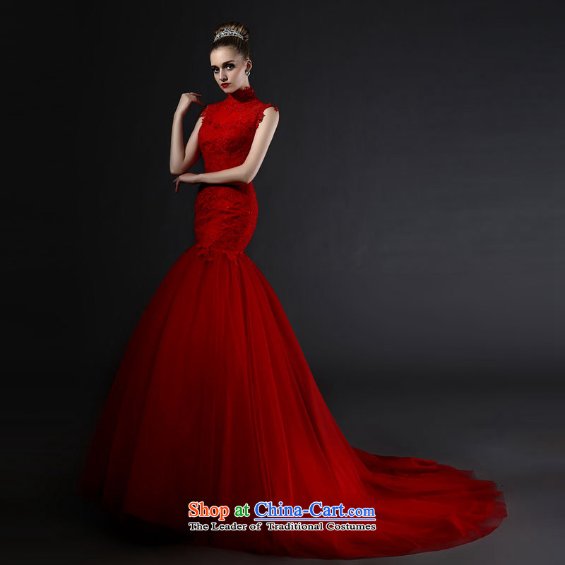 Mr model wedding quality custom 2015 new retro qipao receipts pockets and long tail video crowsfoot thin back large red lace wedding tailored 35-day delivery, Model , , , shopping on the Internet