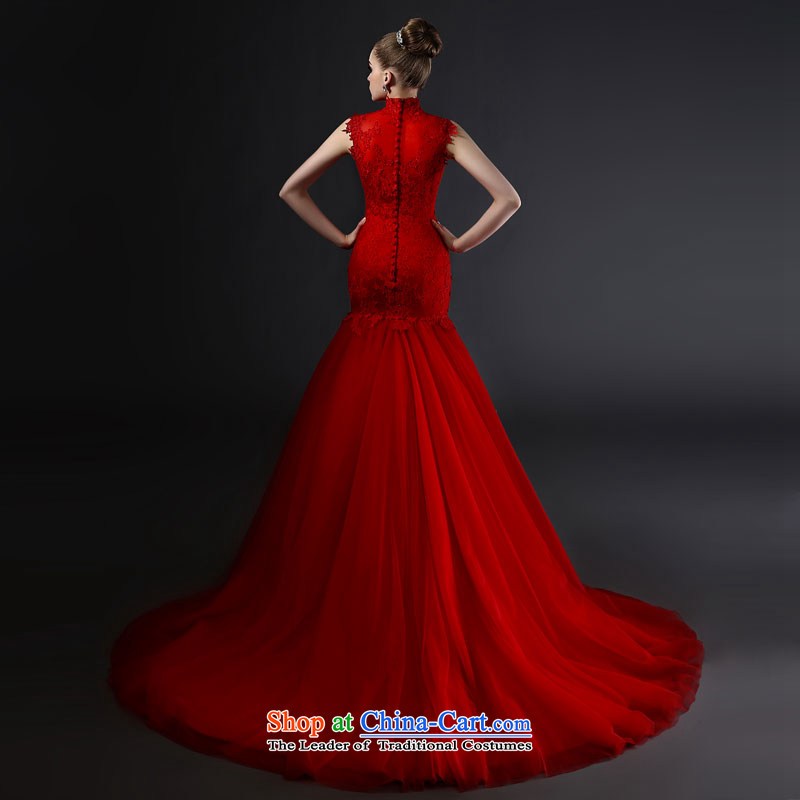 Mr model wedding quality custom 2015 new retro qipao receipts pockets and long tail video crowsfoot thin back large red lace wedding tailored 35-day delivery, Model , , , shopping on the Internet
