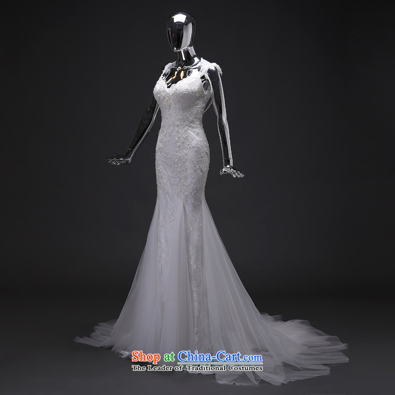 Mr model wedding quality custom 2015 new stylish straps and sexy back Pearl Crystal Foutune of Sau San video thin crowsfoot tail lace wedding M had model , , , shopping on the Internet