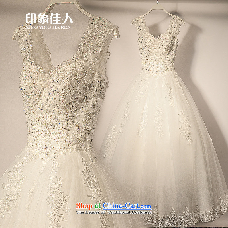 Starring impression wedding dresses stylish Western retro marriages shoulders V-neck in the spring and summer of 2015 skirt deluxe wedding high-end custom M impression Love , , , shopping on the Internet